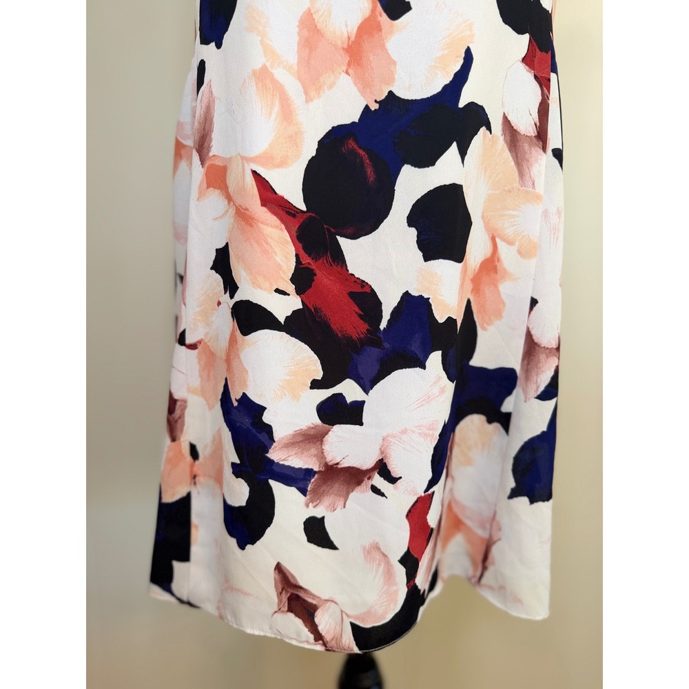 1. State Size Large Floral Mini Shift V-Neck Sleeveless Flowy Chiffon Sundress - Picture 8 of 9
